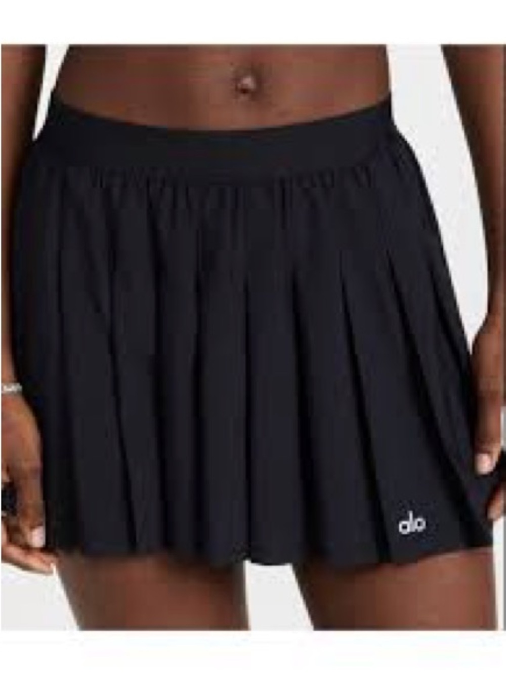 ALO Women’s Varsity Skirt Pleated Tennis Skort Black Size S